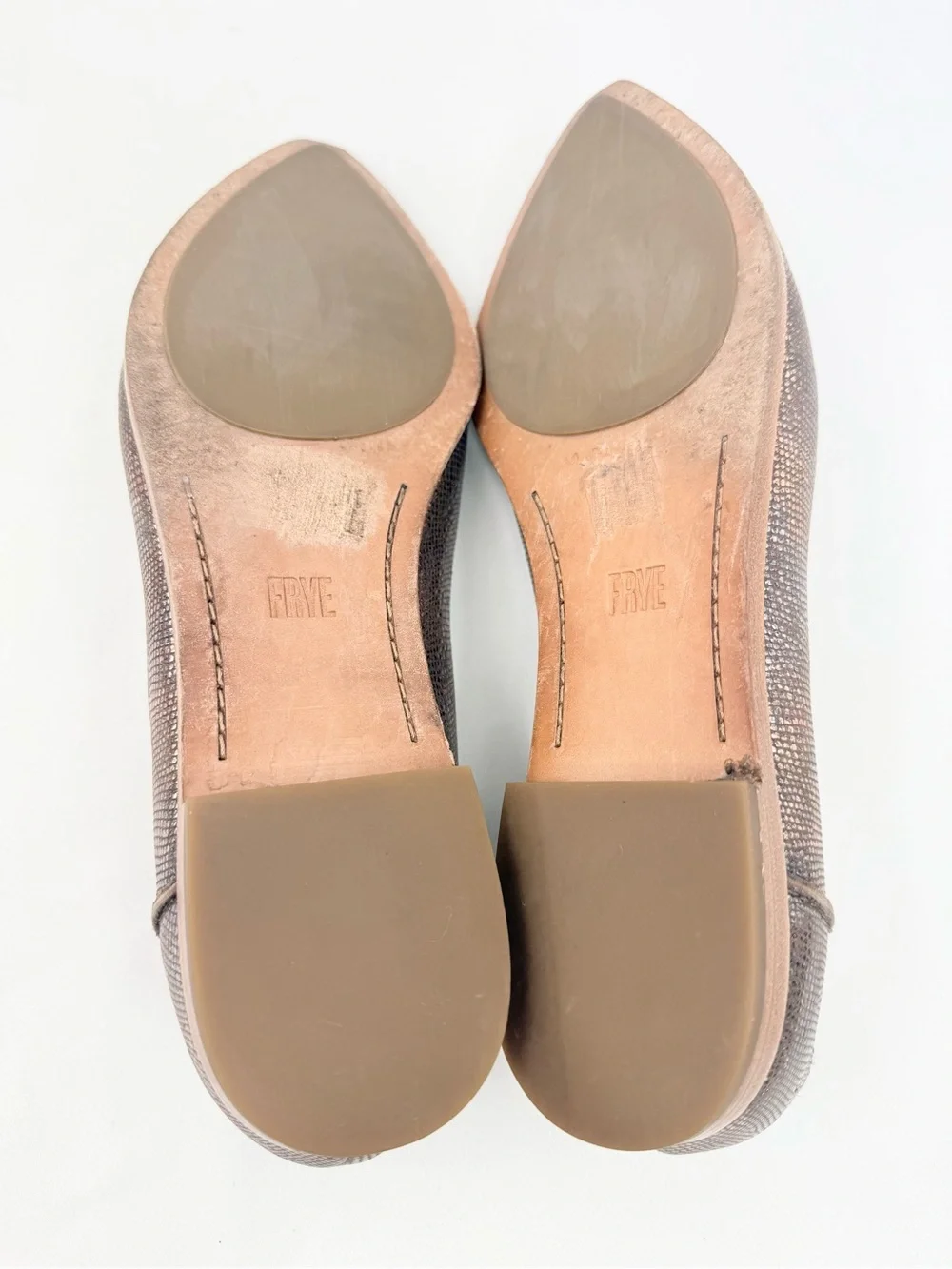 Frye KENZIE VENETIAN Multi Metallic Bronze Shimmer Pointed Toe Ballet Flats